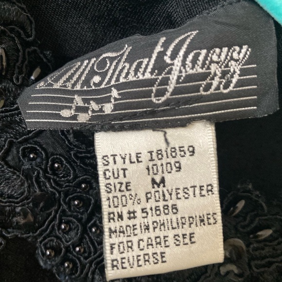 All That‎ Jazz Dark Black Crushed Velvet Long Sleeve Dress Size M - Picture 3 of 3